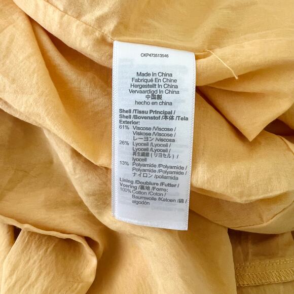 Madewell Yellow Pleated Midi Dress Women's Size 8 Style NL124 - Picture 11 of 11